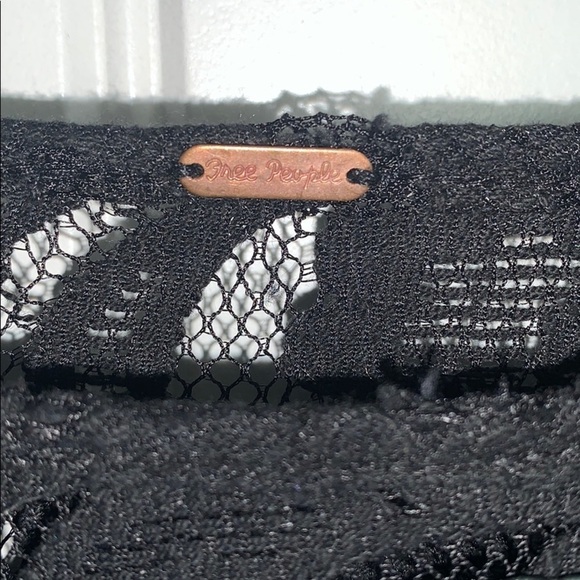 FREE PEOPLE Black Lace Tunic With Embroidery, sz Medium - Picture 3 of 11